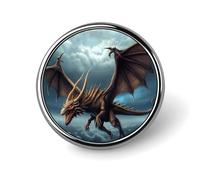 Flying Dragon Badge Holder Exquisite Round Badge with Picture Pin DIY Button Badges Personalized Metal Button Pin Fashion Brooch Crafts Gifts Clothes Decorative Pins