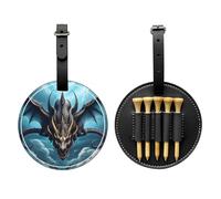 Flying Dragon Black Golf tee Storage Bag, Multifunctional Golf tee Storage Bag for Men, Durable PU Material