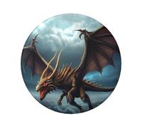 Flying Dragon Button Pins 1 Pc, 2.4 Inch Round Button Badges Metal Personalized Picture Photo Pin Buttons Kit For Craft Supplies Christmas Diy Party Projects, One Size, no gemstone