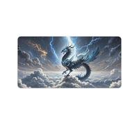 Flying Dragon Desk Mat 30x60cm, Non-Slip Rubber Base with Stitched Edges, Waterproof Desk Pad for Keyboard & Mouse, Large Mouse Pad for Office Gaming