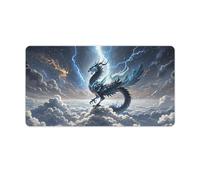 Flying Dragon Desk Mat 40X75cm, Non-Slip Rubber Base with Stitched Edges, Waterproof Desk Pad for Keyboard & Mouse, Large Mouse Pad for Office Gaming