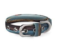 Flying Dragon Dog Collar Adjustable Pet Collar Stainless Steel D-Ring Collar Oxford Cloth Cat Collar Strap with Metal Buckle for Small Medium Dog