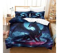 Flying Dragon Duvet Cover Set 3D Print Cool Animals Comforter Cover Bedding Quilt Cover Set Soft Microfiber Apply to Kids Teens 3-Piece With Zipper Closure Winter Soft Room Decor King（220x240cm）
