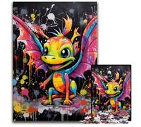 Flying Dragon Graffiti Painting 1000Pc Adults Jigsaw Puzzle cardboard Jigsaw Brain-Challenging DIY Decorative Game, Family Interactive Toy 26X38CM/10.23x14.96inch