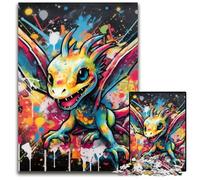 Flying Dragon Graffiti Painting Jigsaw Puzzles 1000 Pieces for Adults Jigsaw Puzzles Perfect for Family Gatherings, Birthdays, Holidays 26X38CM/10.23x14.96inch