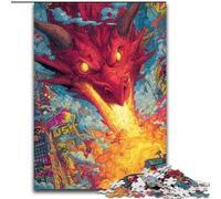 Flying Dragon Jigsaw Puzzles for Adults 1000 Piece Puzzle, Challenging Game And Family Play with Matching Poster And Trivia Sheet (26x38cm)