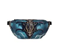Flying Dragon Large Crossbody Fanny Pack,Gifts For Enjoy Sports Festival Workout Traveling Running Casual, Black, One Size