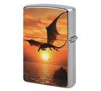 Flying Dragon Lighter Case Pouch Double-Sided Metal Lighter Sleeve Scratch & Drop Resistant Lighters Protector Fits Standard Kerosene Lighters Pocket Protective Cover for Camping Party