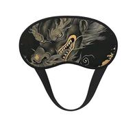 Flying Dragon Painting Sleep Mask for Side Sleeper Soft Breathable Sleeping Eye Mask Blackout Silk Eye Sleep Shade Cover with Elastic Strap Night Blindfold for Women Men Travel Nap