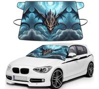 Flying Dragon Print Car Windshield Cover for ice and Snow, Front Window Protectors with Elastic Straps&Storage Bag