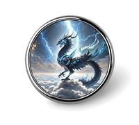 Flying Dragon Round Badge for Men Women, Durable & Stylish Lapel Pins, Lightweight Metal Badges for Shirts, Jackets, Hats