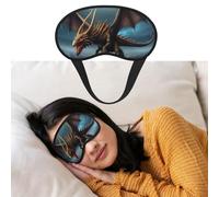 Flying Dragon Sleep Mask Soft Blackout Eye Mask with Adjustable Strap Comfortable Eye Shade Cover for Women Men Deep Rest Travel Work Home
