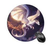 Flying Dragon Under The Moon Round Mouse Pad Non-Slip Rubber Base for Office Gaming 7.8 Inch