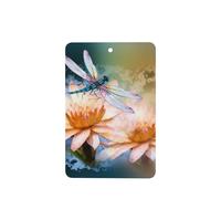 Flying Dragonflies Lily Flower Car Air Fresheners Cards 4 Pcs Long Lasting Car Fresheners Gifts for Men Women Auto Aromatherapy Tablets Hanging Scented Card Rearview Mirror Pendant - Lavender Scent