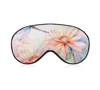 Flying Dragonflies Lily Flower Eye Mask, Side Sleeping Mask Light Blindfold Sleeping Mask Nose Pad and Elastic Band for Children Women and Men