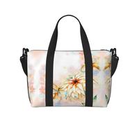Flying Dragonflies Lily Flower Print Gym Bag for Women, Weekender Overnight Bag,Personal Item Bag, Shoulder Bag for Women Men,One Size