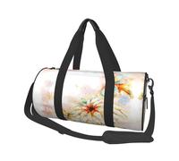 Flying Dragonflies Lily Flower Print Travel Duffel Bag, Foldable Gym Bag Overnight Weekend Bags for Women, Large Holdall Bag Cabin Bag for Sports and Travel