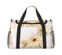 Flying Dragonflies Lily Flower Print Womens Sports Bags Travel Bag - Gym Tote Bag with Compartment,Duffel Bags for Men,Ladies Holdall,Carry On Weekend Travel Handbags for Women