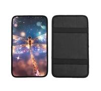 Flying Dragonfly Car Armrest Cushion Galaxy Waterproof Auto Center Console Pad Car Armrest Seat Box Cover Protector Universal Fit for Most Vehicle SUV