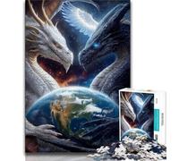 Flying Dragons Circling The Earth Puzzles for Teenagers Teens 1000pc Puzzle,Decompressing Intellectual Educational Toy Secret Santa Gifts 38x26cm