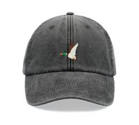 Flying Duck Baseball Cap Vintage Washed Unisex Dad Hat Adjustable Mallard Black