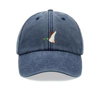 Flying Duck Baseball Cap Vintage Washed Unisex Dad Hat Adjustable Mallard Blue Denim