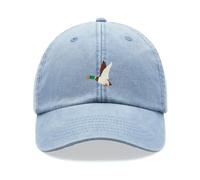 Flying Duck Baseball Cap Vintage Washed Unisex Dad Hat Adjustable Mallard Light Blue