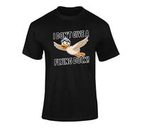 Flying Duck Funny T Shirts for Men & Women - Novelty Xmas T-Shirts for Men UK, Humorous Christmas Tshirt for Women, Men Christmas Top - Black X Large