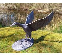 Flying Duck Garden Sculpture Ornament Decor Inspirational Gifting Bronze One Size