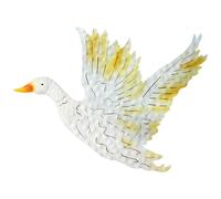Flying Duck Ornament Garden Wall Art Hanging Sculpture Distressed Metal Off White Bird Silhouette Outdoor Indoor Decoration for Patio Wall Fence Trellis (White Duck#A(1pcs))