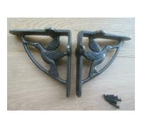 Flying Duck Shelf Brackets Antique Iron 5" - Pair