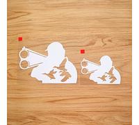 Flying Ducks Hunting Life Shotgun Hunter Sticker Decal Vinyl - 2 Pack White, 10.2cm, 15.2cm - No Background Die Cut for Car Boat Laptop