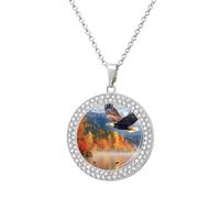 Flying Ea-gle Autumn Personalized Picture Necklace Photo Pendant Custom Memorial Jewelry for Women