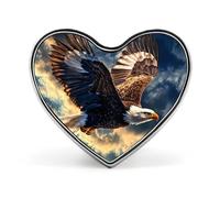 Flying Ea-gles Heart Metal Brooches 1 Inch Decorative Badges Exquisite Decorations Pins for Clothing