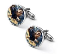 Flying Ea-gles Men's Cufflinks Classic Alloy Cuff Link Fashion Shirt Accessories for Business Party Wedding 2.0cm