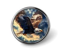 Flying Ea-gles Round Badge Pin Memorial Jewelry Gifts Metal Brooch Button for Clothing Accessory