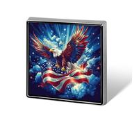 Flying Ea-gles U.S Flag Square Metal Brooches 1 Inch Memorial Badges Exquisite Decorations Pins for Clothing