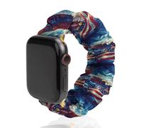 Flying Ea-gles U.S Flag Watch Band Compatible with IWatch Bands Series 6 5 4 3 2 1 Elastic Replacement Wristband