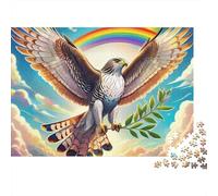 Flying Eagle 1000 Piece Jigsaw Puzzle Paper for Adults Rainbow Cloud Sky Concentration Relaxing Activity Home Decor Gift 38x26cm/1000pcs