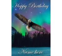 Flying Eagle Happy Birthday card code eg Greeting Card Personalised