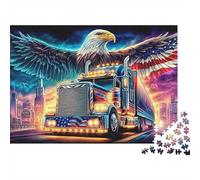 Flying Eagle Jigsaw Puzzle 1000 Piece Jigsaw Puzzle Paper Adult Truck Night Scene Puzzle Game for Family 52x38cm/1000pcs