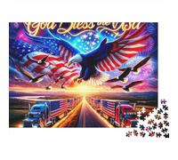 Flying Eagle Jigsaw Puzzle 1000 Pieces Puzzle Game for Adults Paper Trucks on Highway Scenic 1000pc Jigsaw Puzzle Set Relaxation Focus Gift Home 52x38cm/1000pcs