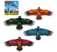 Flying Eagle Kite 1.2m x 60cm with 30m String Easy to Fly Outdoor Kite for Kids Adults Beach Garden Toy Polyester Bird Kite Fire Phoenix Jungle Hawk Ocean Falcon Sunset Eagle - 1x Random