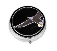 Flying Eagle Mini Round Pill Box, can be Put into Wallet, Pocket, Light and Convenient, 3 Compartment Pill Box, Portable Pill Box,