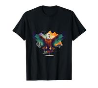 Flying Eagle Nature Landscape Wilderness Silhouette Value Graphic T-Shirt