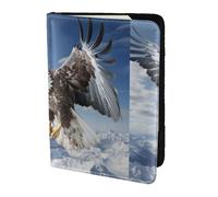Flying Eagle Print 5.5 Inch Passport For Men And Women Lightweight Stylish Travel Document Wallet, Black, One Size