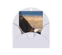 Flying Eagle Print Adorable Blank Cards& Envelopes,Unique Designs Perfect for Festivals, Invitations