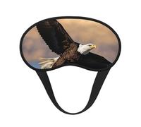 Flying Eagle Print Black Out Eye Mask for Sleeping Airplane, Sleep Mask Polyester for Home and Travel