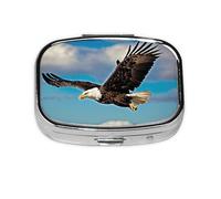 Flying Eagle Print Cute Pill Organizer Mini Medicine Storage Box Pill Container for Pocket Purse Travel