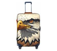 Flying Eagle Print Decorative Travel Luggage Cover Concealed Zipper Suitcases Anti Scratch Dustproof, White, Large